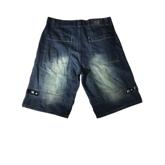 Rare Vintage Men's Marithe Francois Girbaud Distressed Blue Denim Cargo Shorts - Picture 2 of 9